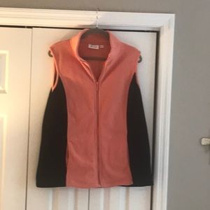Salmon and black colored vest